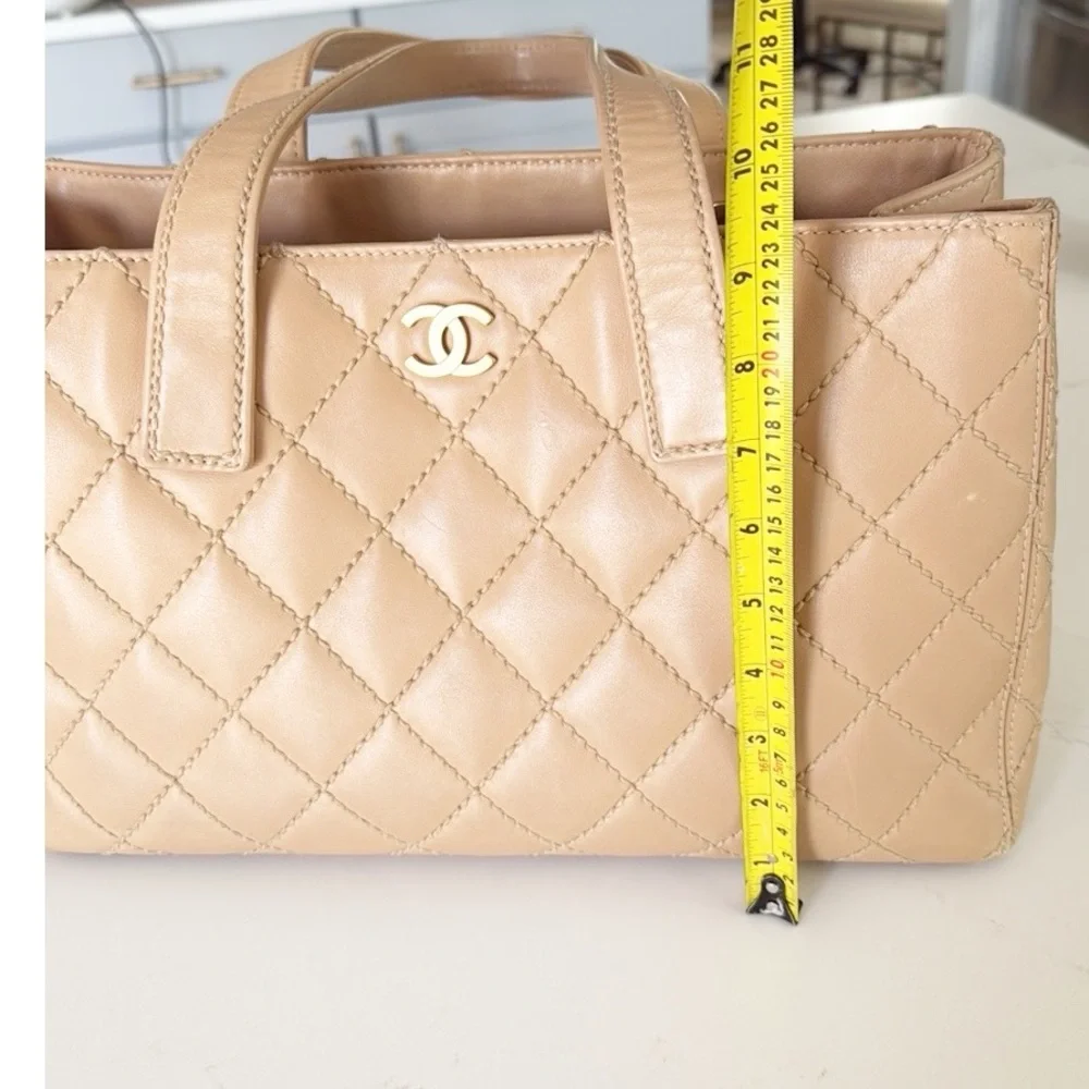 CHANEL Calfskin Wild Stitch Medium Tote